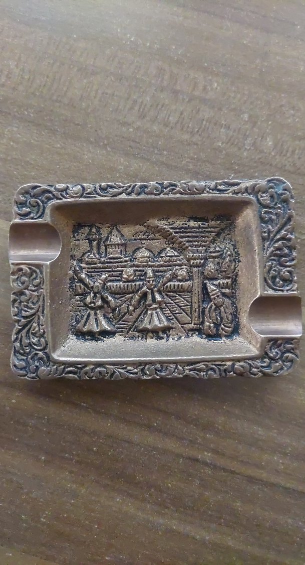 Vintage Desenli Altın Renk küllük - Görsel 2