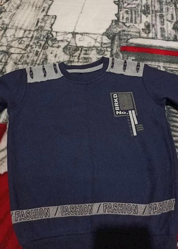 Gri Detaylı lacivert Erkek Sweatshirt