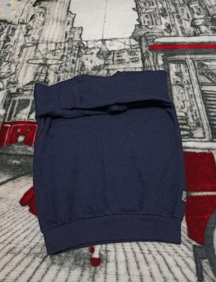 Gri Detaylı lacivert  Erkek Sweatshirt - Görsel 3