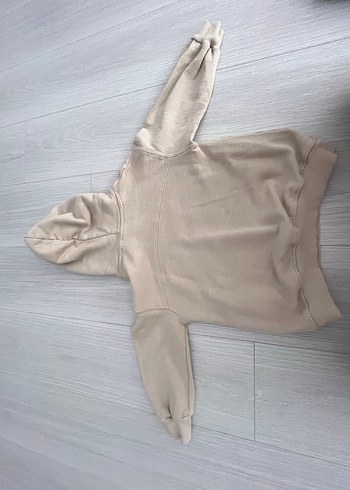 Gri Örgü Desenli  Sweatshirt Zara - Görsel 4