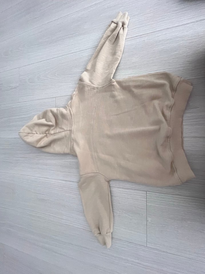 Gri Örgü Desenli  Sweatshirt Zara - Görsel 4