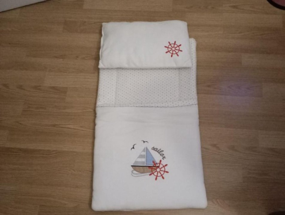 Nakışlı Beyaz Bebek Uyku Seti - Görsel 3