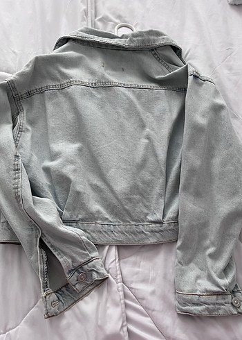 s Beden mavi Renk Gri Düğmeli Kadın Denim Ceket