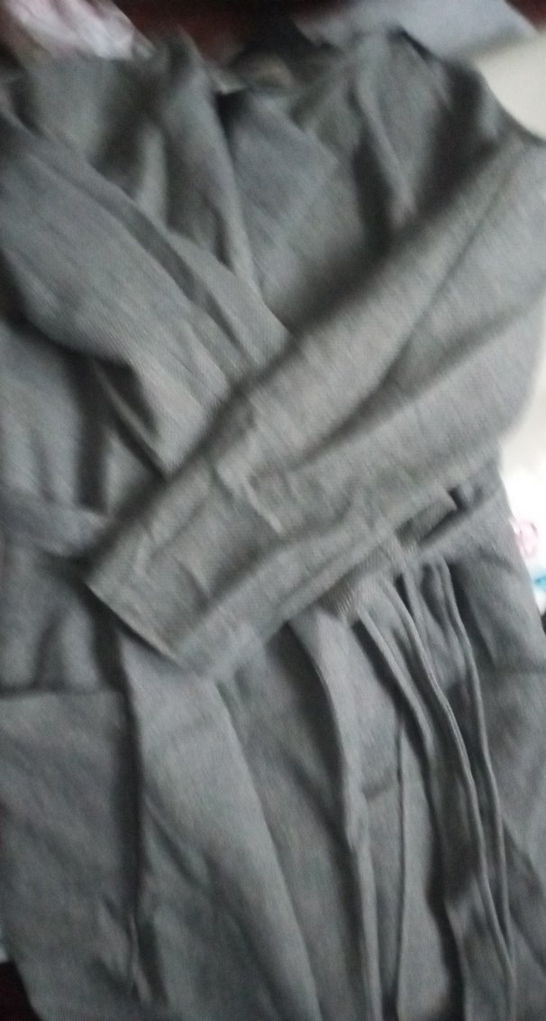 Gri Uzun Kollu Rahat Kadın kaban - Görsel 4