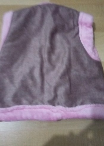 Kız Çocuk Pembe Kürklü Yelek - Görsel 2