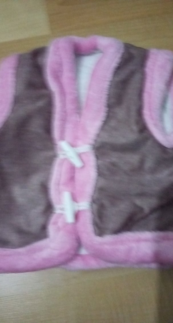 Kız Çocuk Pembe Kürklü Yelek - Görsel 3