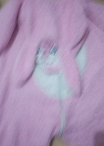 Kız Çocuk Pembe Peluş tulum - Görsel 5