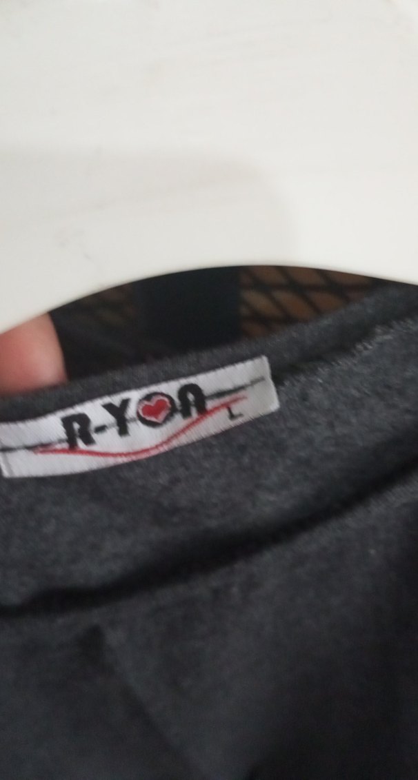 Gri Kadın Uzun Kollu Keten Sweatshirt - Görsel 3