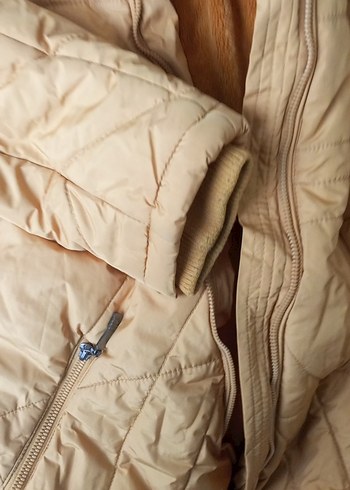 Sarı Fermuarlı Kadın Kışlık Mont - Görsel 5