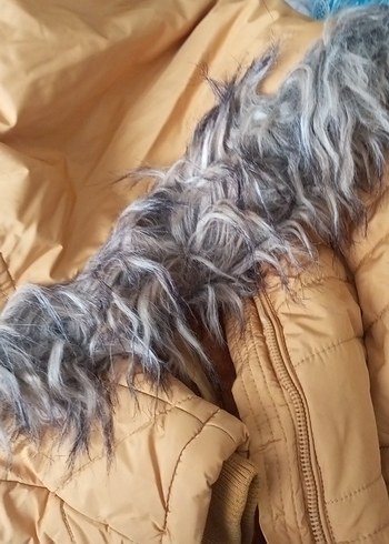 Sarı Fermuarlı Kadın Kışlık Mont - Görsel 6