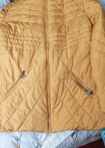 Sarı Fermuarlı Kadın Kışlık Mont - Görsel 7