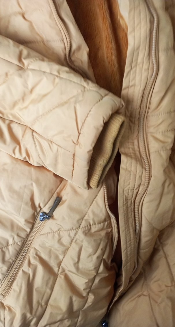 Sarı Fermuarlı Kadın Kışlık Mont - Görsel 5