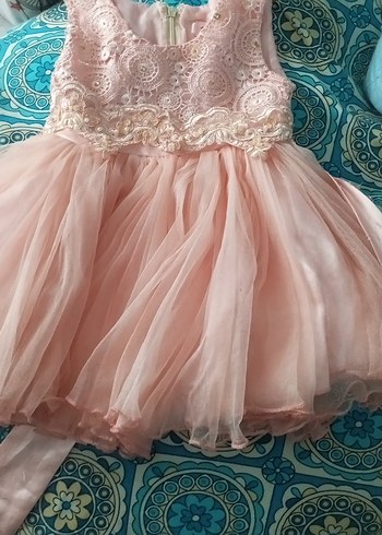 Dantel Detaylı Pembe Kız Çocuk Elbisesi - Görsel 3