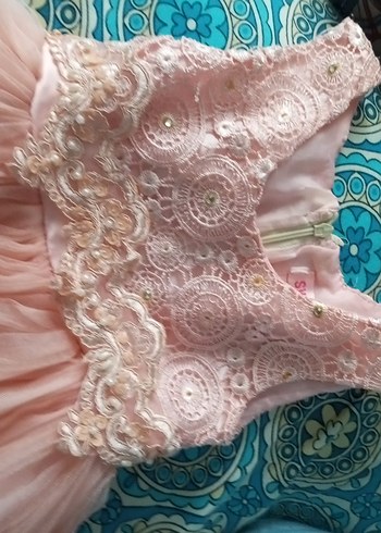 Dantel Detaylı Pembe Kız Çocuk Elbisesi - Görsel 5