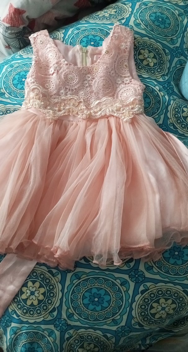 Dantel Detaylı Pembe Kız Çocuk Elbisesi - Görsel 3