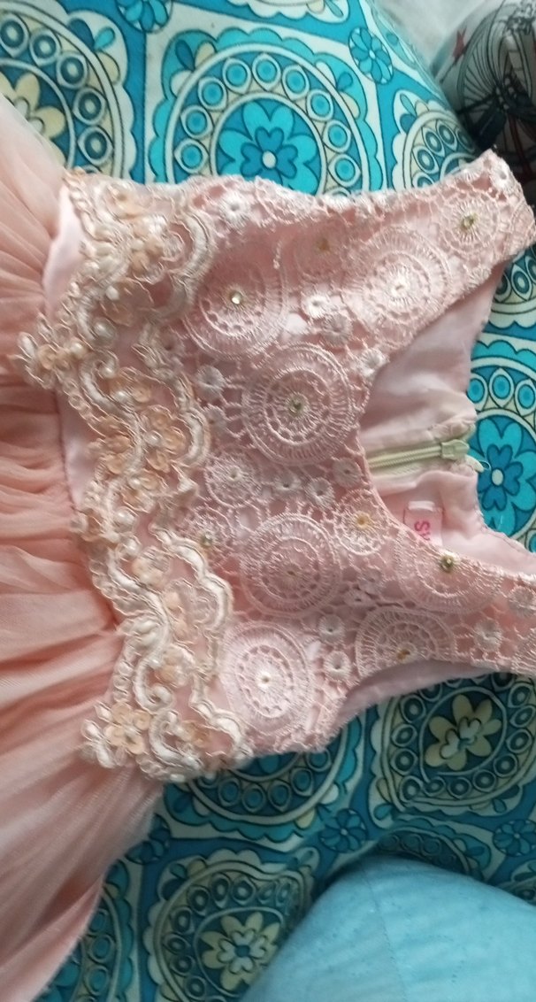 Dantel Detaylı Pembe Kız Çocuk Elbisesi - Görsel 5