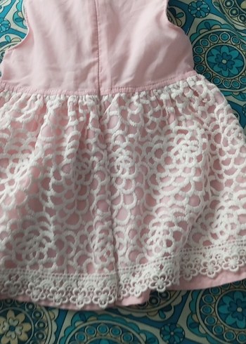 Dantel Detaylı Pembe Kız Çocuk Elbise - Görsel 4