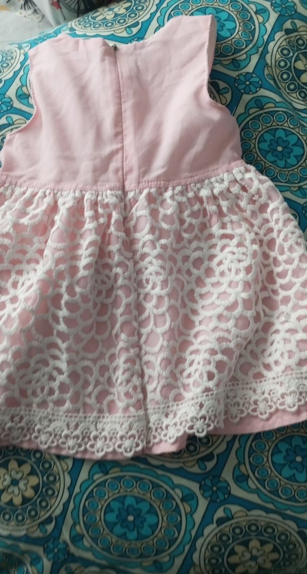 Dantel Detaylı Pembe Kız Çocuk Elbise - Görsel 4