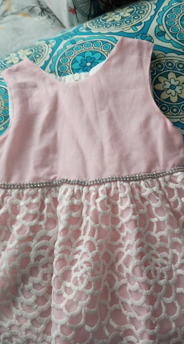 Dantel Detaylı Pembe Kız Çocuk Elbise - Görsel 2
