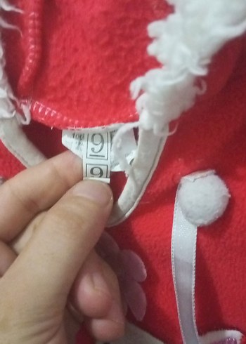 Nakışlı Kız Çocuk Kırmızı Panço - Görsel 3