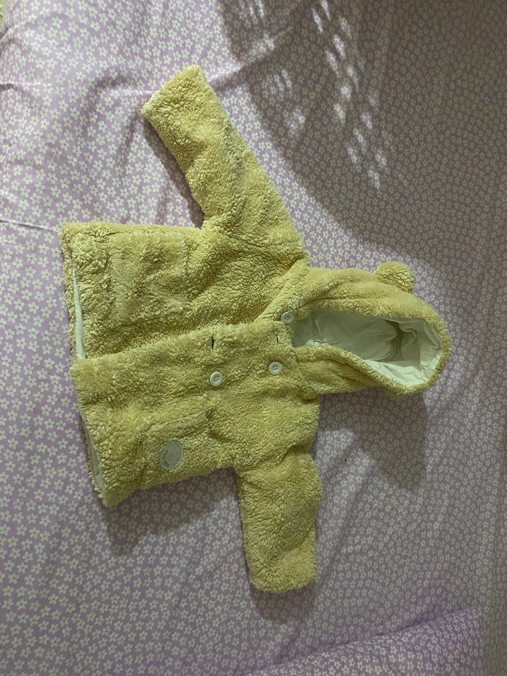Sarı Kürk Detaylı Kapüşonlu Bebek Tulumu - Görsel 2