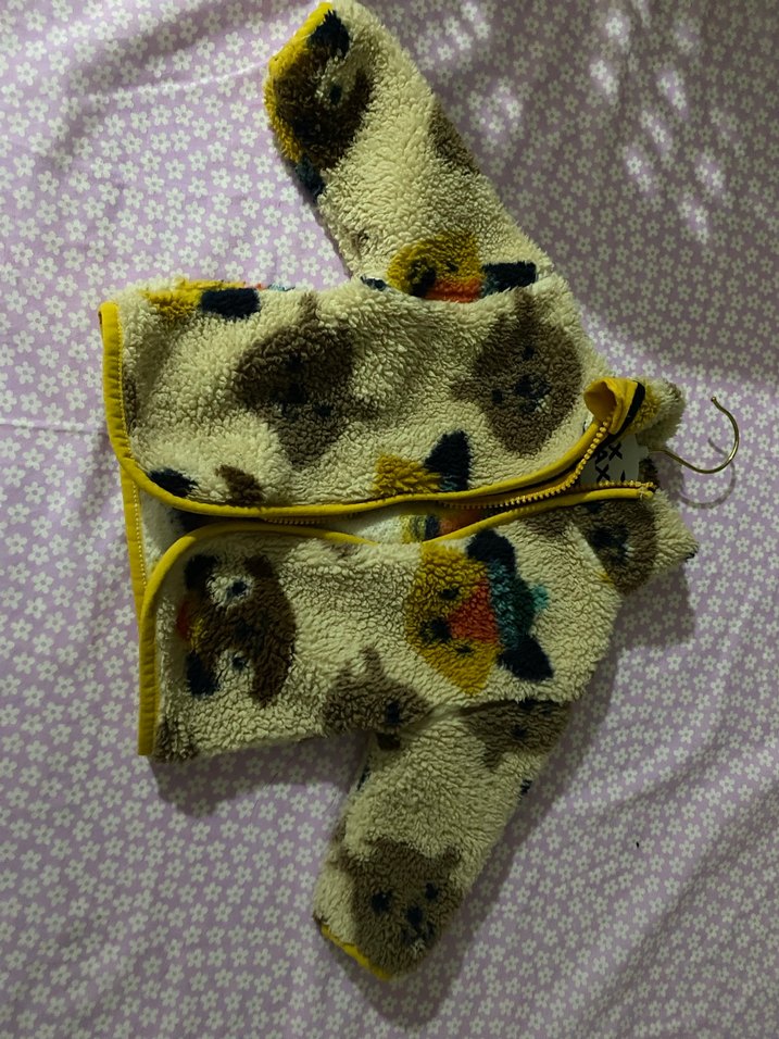 Sarı Kürk Detaylı Kapüşonlu Bebek Tulumu - Görsel 5