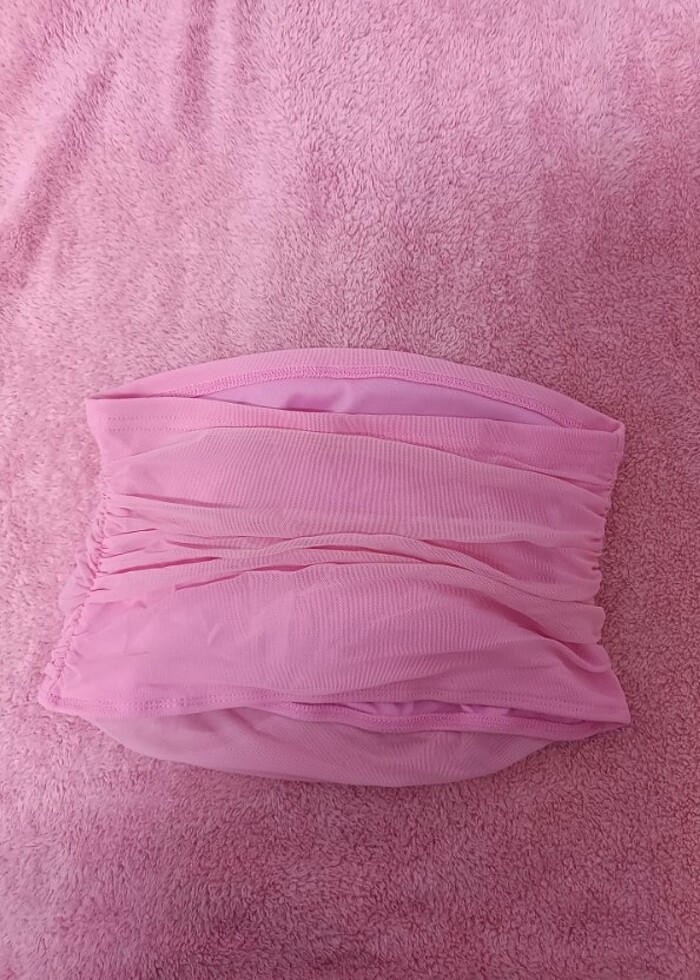 Shein pembe Barbie top crop - Görsel 3