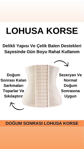 Lohusa korse Balenli Balensiz bedenleri mevcut