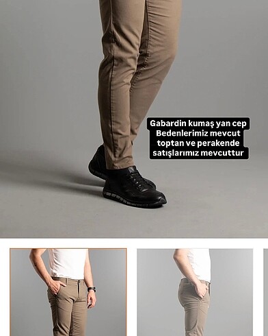 Gabardın kumaş bedenleri mevcut