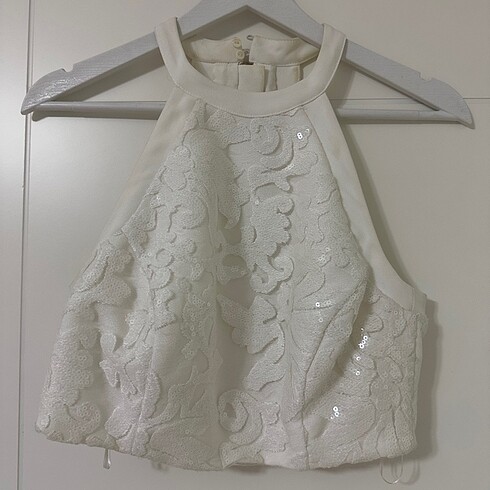 Pul işlemeli abiye crop