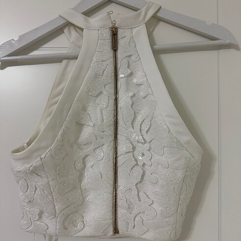 xs Beden Pul işlemeli abiye crop