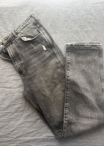 Gri Regular Fit Midi Kadın Kot Pantolon