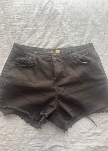Diğer Siyah Kemerli Mini Denim Şort