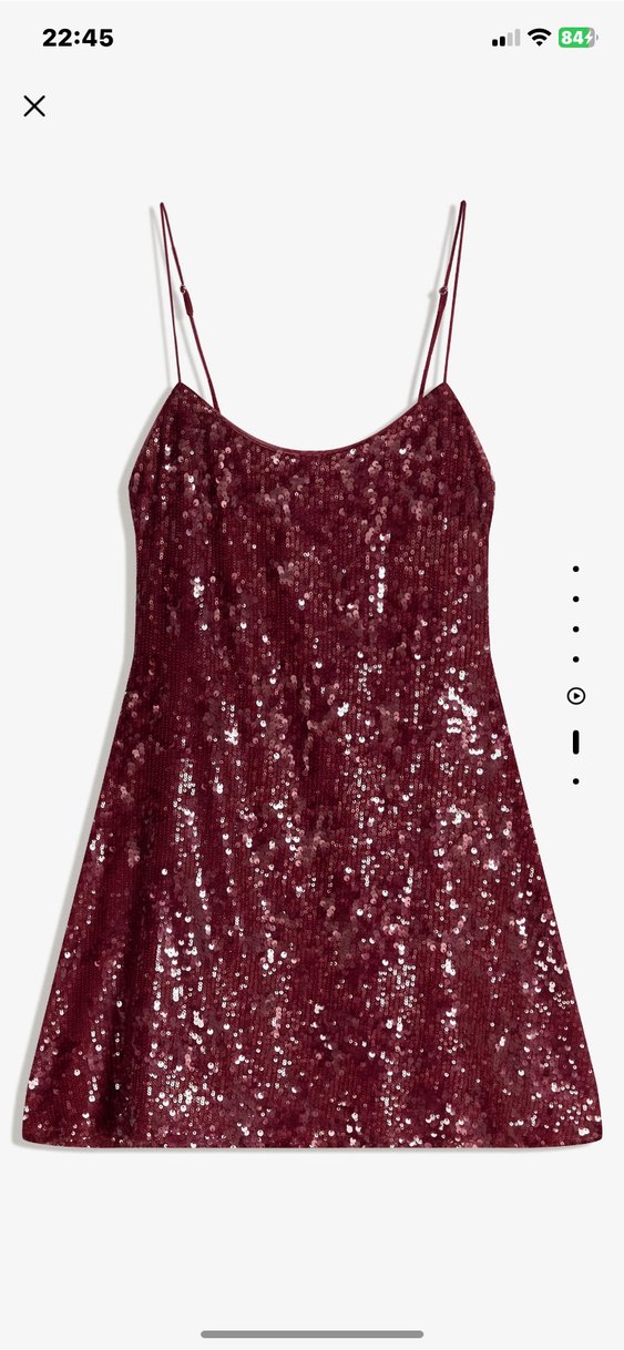 Bershka Bordo Parlak Yılan Desenli Mini Elbise - Görsel 3