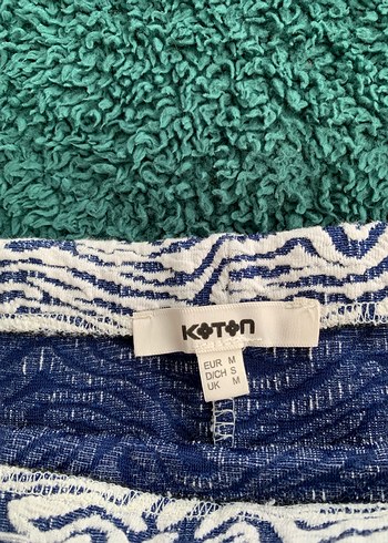 Koton Kadın Mavi Zebra Desenli Kalem Etek