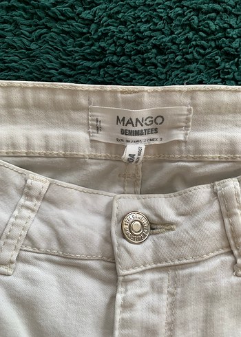 Mango Beyaz Kadın Pamuklu Dar Kesim Jean