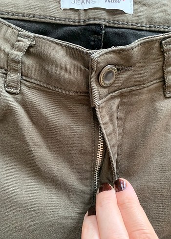 Kadın Haki Skinny Denim Pantolon