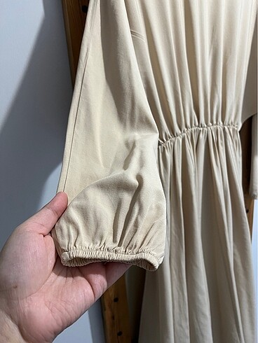 Keten pamuk karışımı çan elbise - Görsel 3