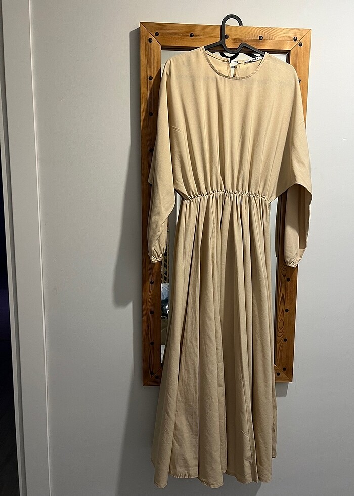 Keten pamuk karışımı çan elbise - Görsel 2