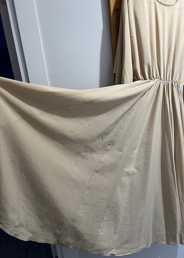 Keten pamuk karışımı çan elbise - Görsel 4