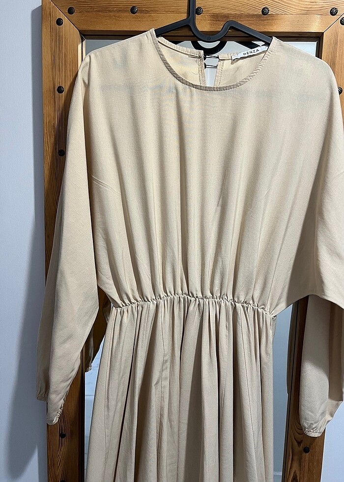 Keten pamuk karışımı çan elbise - Görsel 5