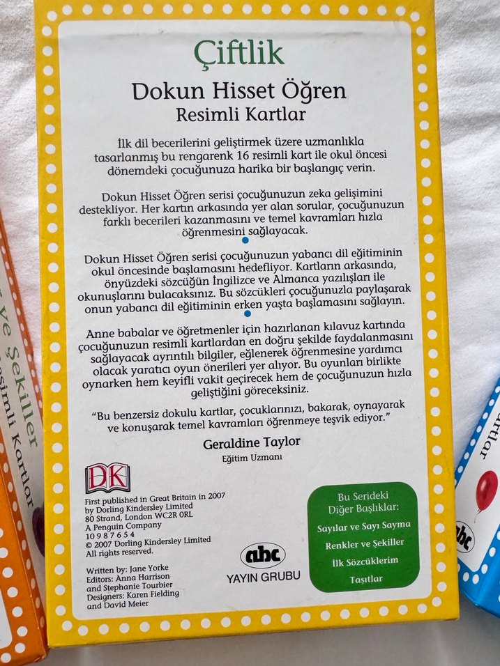 ABC yayınları Dokun-Hisset-Öğren resimli kartları - Görsel 5