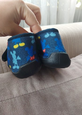 Erkek Çocuk Gri Mavi Sıcak Ev Terliği - Görsel 3