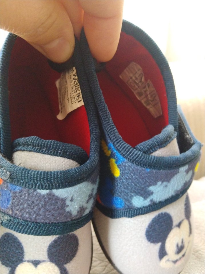 Erkek Çocuk Gri Mavi Sıcak Ev Terliği - Görsel 2