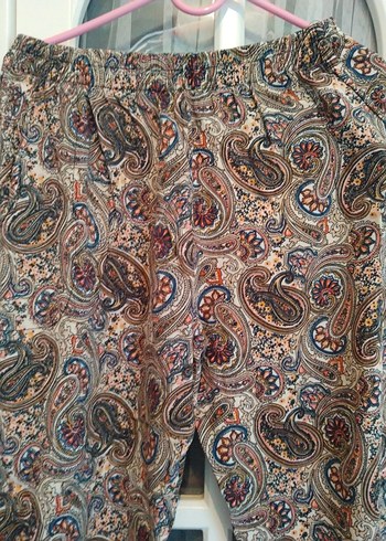 Bohem Tarzı Kahverengi Desenli Rahat Pantolon - Görsel 2