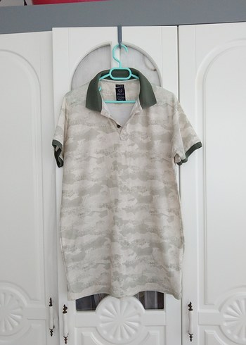 Gri Baskılı Polo Yaka Erkek Tişört - Görsel 2