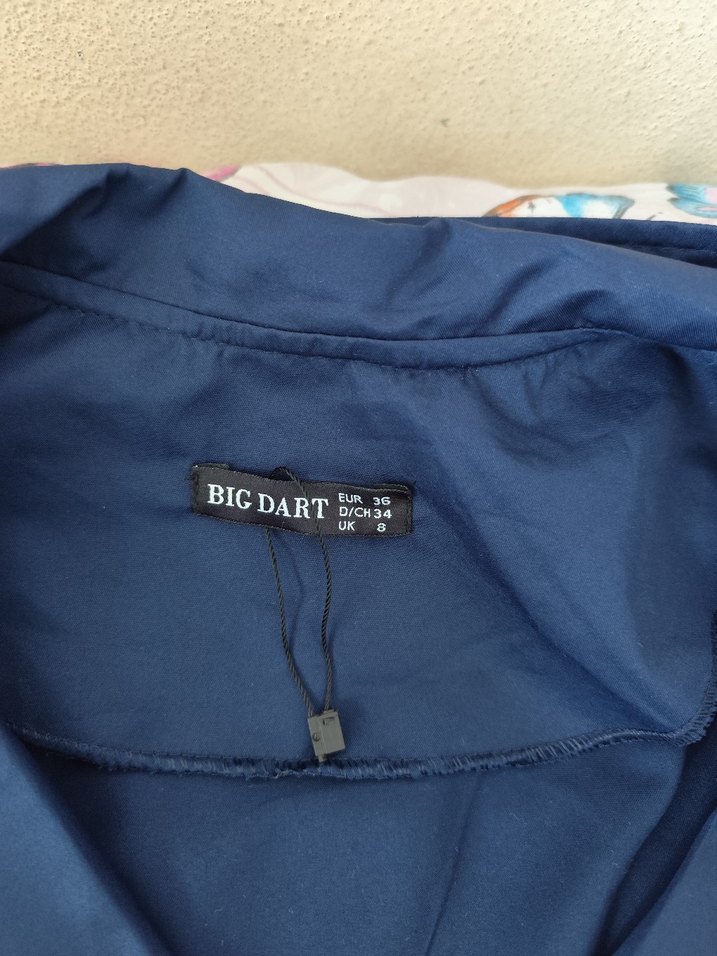 Lacivert Düğmeli Kadın Trençkot - Görsel 2