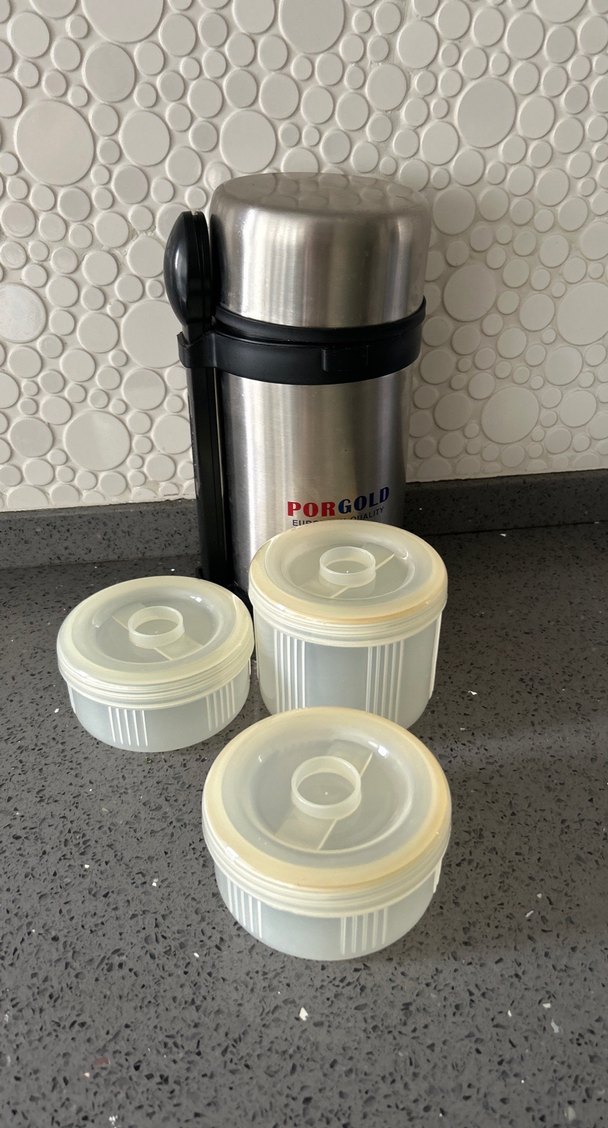 Porgold yemek Termos Şişesi Gri-Gold - Görsel 3