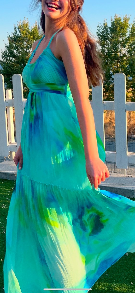 Turkuaz elbise - Görsel 5