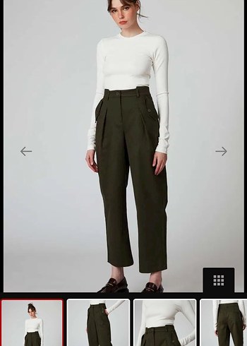 Kadın Haki Pantolon - Görsel 4